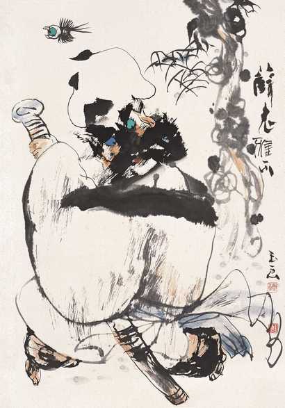 关玉良 写意人物 镜心
